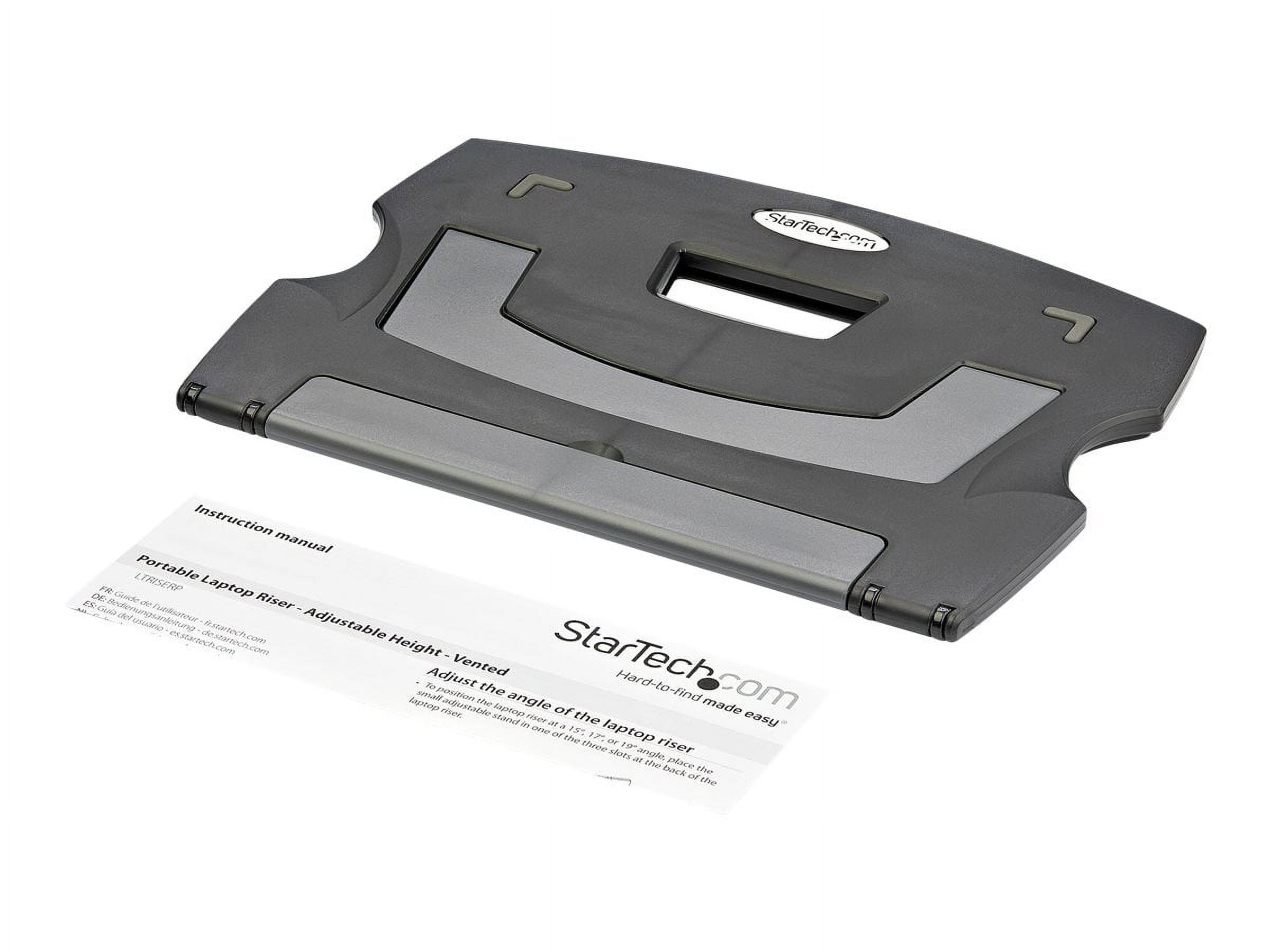 StarTech.com LTRISERP Portable Laptop Stand - Adjustable Laptop Stand - Ergonomic Laptop Desk Stand - Laptop Riser for Desk