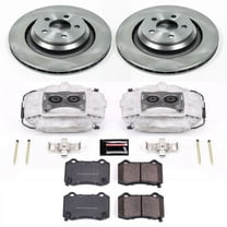 PowerStop Rear Stock Replacement Brake Pad and Rotor Kit with Calipers Fits: CHRYSLER DODGE Select Models KCOE4583