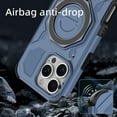 thumbnail image 6 of Compatible for iPhone 16 Case with Invisible Ring Kickstand, Secure Ring Holder Grip, Phone Case Compatible with Mag-Safe, Durable Shockproof Rugged Cover for iPhone 16, Blue, 6 of 6