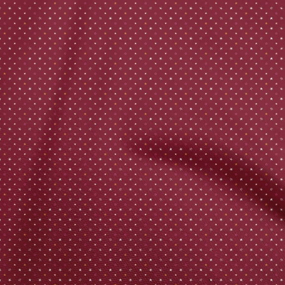 oneOone Viscose Chiffon Maroon Fabric Stars Dress Material Fabric Print Fabric By The Yard 42 Inch Wide
