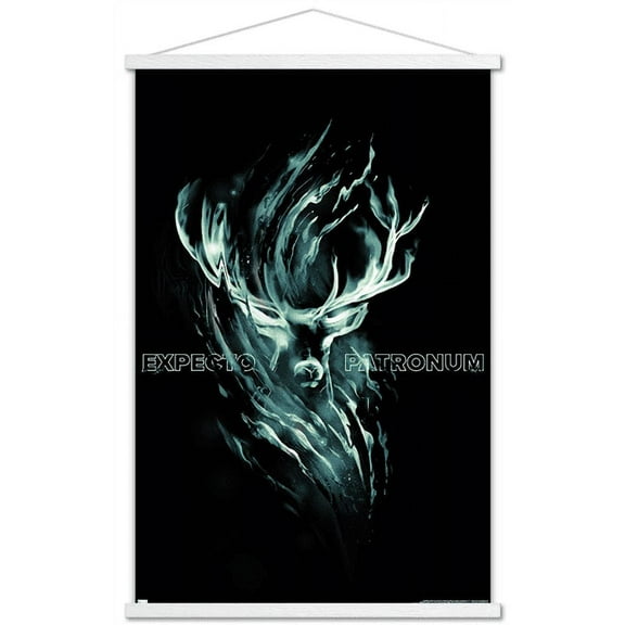 Harry Potter - Expecto Patronum Magic Wall Poster with Wooden Magnetic Frame, 22.375" x 34"