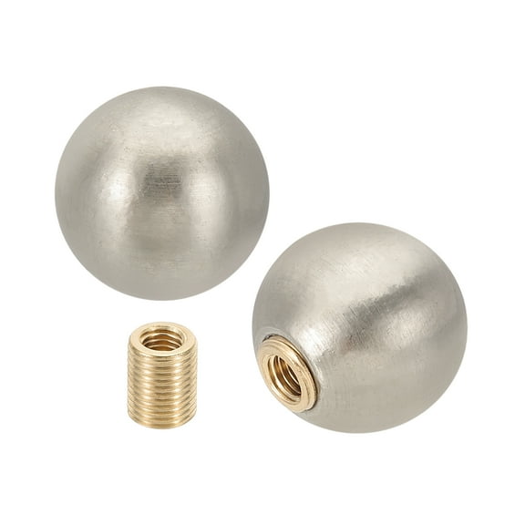 Uxcell 25mm Ball Lamp Finials Caps Knob, 2 Set Solid Lamp Shade Top Decoration Screw Cap Nuts, Nickle Color