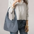 thumbnail image 4 of Spencer Women Corduroy Tote Bag Casual Tote Handbag Hobo Satchel Shoulder Bag Big Capacity Shopping Work Bag, Gray, 4 of 10