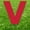 Red, variant on Blue Letter V 20 inches tall