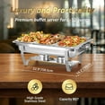 thumbnail image 2 of XYJBHB 2 Pack 8QT Chafing Dish Buffet Sets, Stainless Steel Chafing Dish with 1/3 Size Food Pan, Foldable Frame for Catering, Weddings, 2 of 7