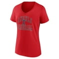 thumbnail image 2 of Women's Red Los Angeles Angels Victory Script V-Neck T-Shirt, 2 of 3