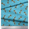 thumbnail image 2 of Soimoi Modal Satin Fabric Star,Knife & Circus Dog Cartoon Print Sewing Fabric Yard 42 Inch Wide, 2 of 3