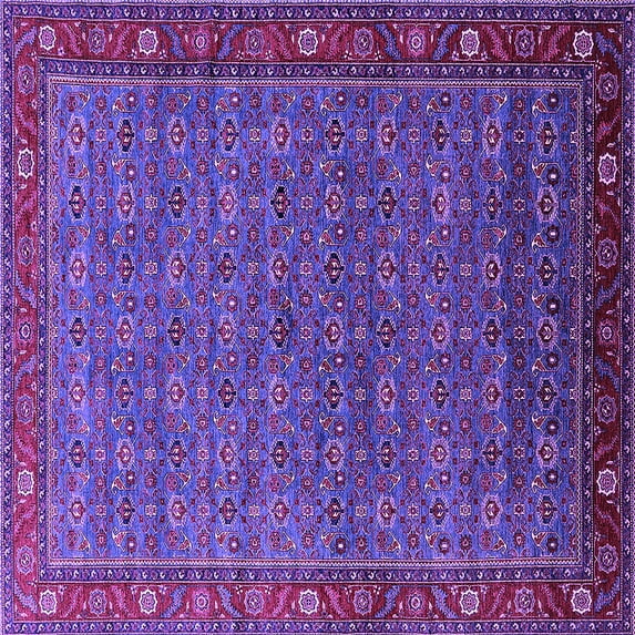 Ahgly Company Indoor Square Oriental Purple Traditional Area Rugs, 5' Square