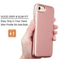 thumbnail image 4 of Apple iPhone 8, iPhone 7, iPhone 6 /6S Phone Case Slim Hybrid Shockproof Impact Rubber Dual Layer Rugged Protective Hard PC Bumper & Soft TPU Back Cover Rose Gold Case for Apple iPhone 8, 7, 6S, 6, 4 of 5