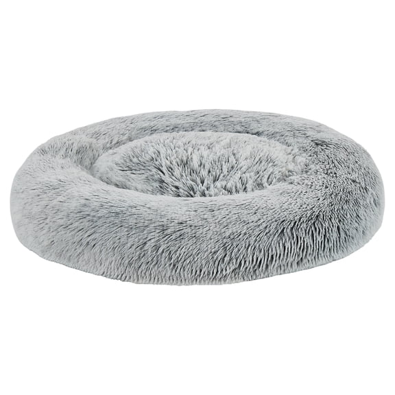 Vibrant Life Small to Medium Round Lounger Pet Bed, Gray, 25.6" x 25.6"
