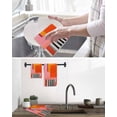 thumbnail image 5 of Pink Orange Kitchen Dish Towels for Drying Dishes Set of 2, Geometric Modern Abstract Oil Painting Waffle Weave Microfiber Hand Tea Bathroom Towels Quick Dry & Absorbent Towel 12x12, 5 of 7