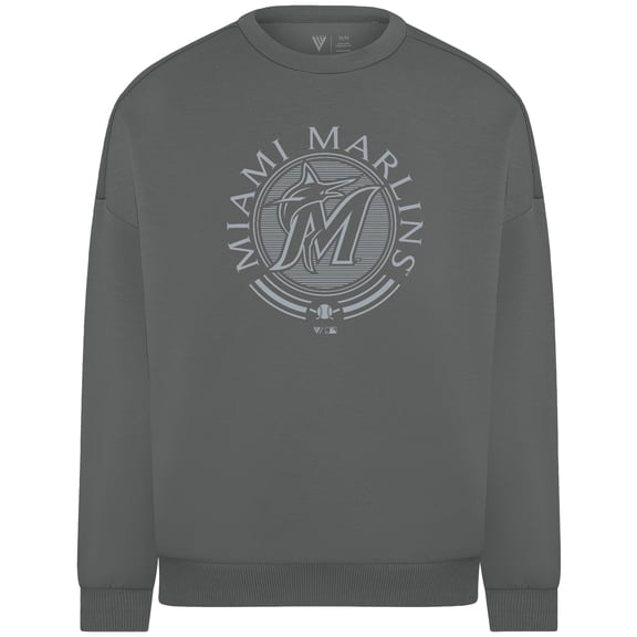 Men's Levelwear Gray Miami Marlins Luxe Signature Tri-Blend Grain Sweatshirt
