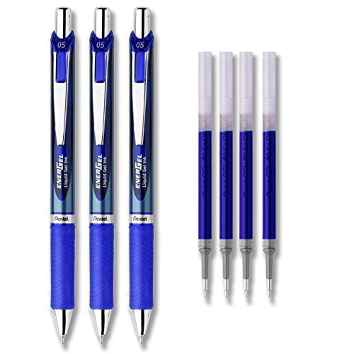 Pentel EnerGel Deluxe RTX Liquid Gel Ink Pen Set Kit, Pack of 3 with 4