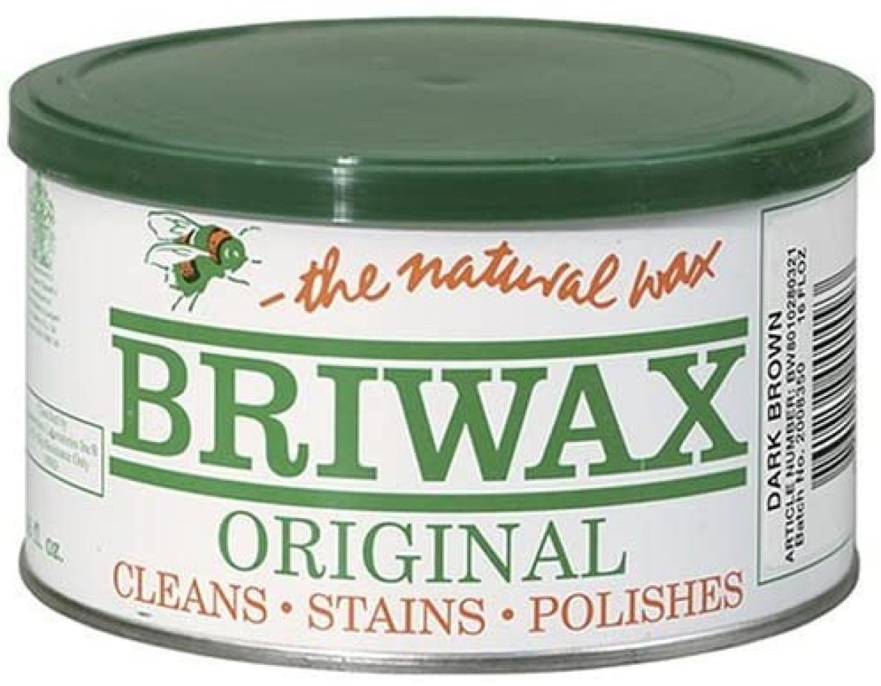 Briwax Ebony Wax. Briwax Paste Wax. Very Dark Brown Wax. Black Brown Paste  Wax. Furniture Wax. Leather Wax. Metal Wax. Briwax 1 Pound Can. 