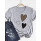 thumbnail image 5 of Camiseta básica para mujer, ropa estampada, camiseta de leopardo, corazón de amor, tendencia, Top bonito de verano, Camiseta estampada de manga corta a la moda, 5 of 5