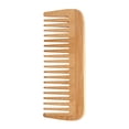 thumbnail image 3 of Peine de madera de bambú con dientes anchos para desenredar, desenredador de madera antiestático para cabello húmedo o seco, , grueso, ondulado Jinwen peine, 3 of 8