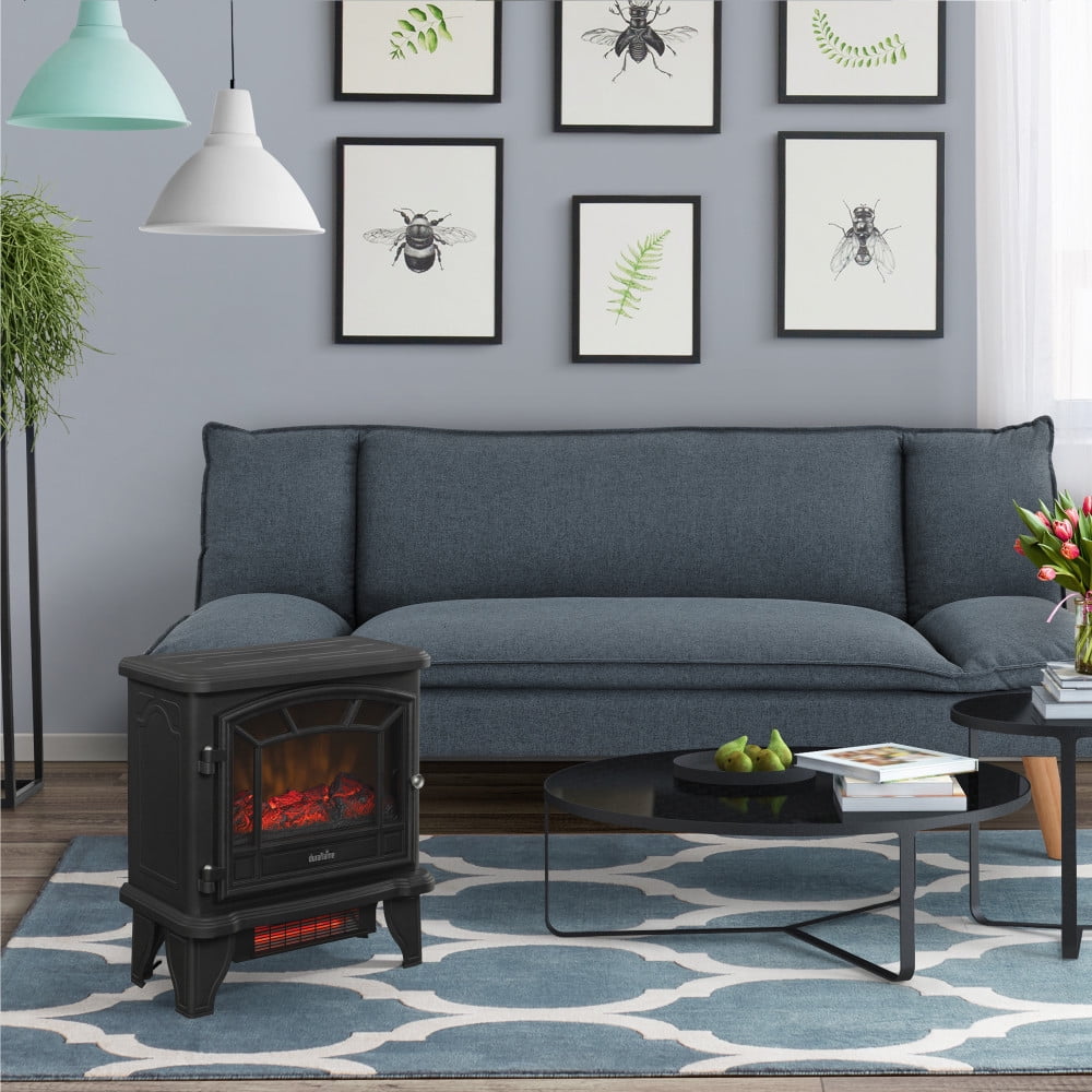 Duraflame 1,000 sq ft Infrared Quartz Electric Fireplace Stove Heater, Black