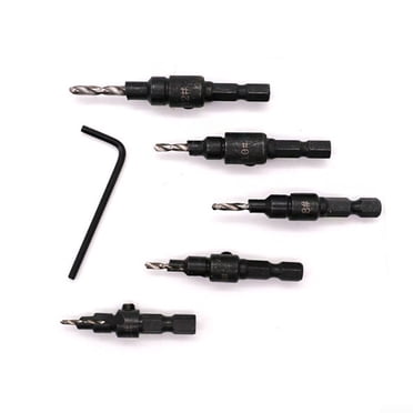 7 Pcs 2 Countersink Drill Bit Set, 3in1 Wood Pilot Countersink Drill