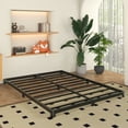 thumbnail image 2 of Bedofmine Queen Bed Frame 4 Inch Low Metal Platform with No Box Spring, Rounded Legs, Black, 2 of 9