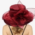 thumbnail image 2 of PMVFHDE Womens Dress Hat Wide Leaf Flower Bridal Shower Sun Hat Beach Hat For Elegant Outdoor Occasions, 2 of 5