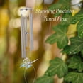 thumbnail image 4 of Matashi Chrome Plated Silver Butterfly Wind Chime with Crystals Indoor Outdoor Decorative Hanging Ornament – Single Piece, 4 of 7