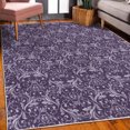 thumbnail image 3 of Victorian Decorative Rug, Vintage Floral Forms Ivy Swirls Flowers Design Image Print Art, Quality Carpet for Bedroom Dorm and Living Room, 6 Sizes, Dark Ceil, by Ambesonne, 3 of 4