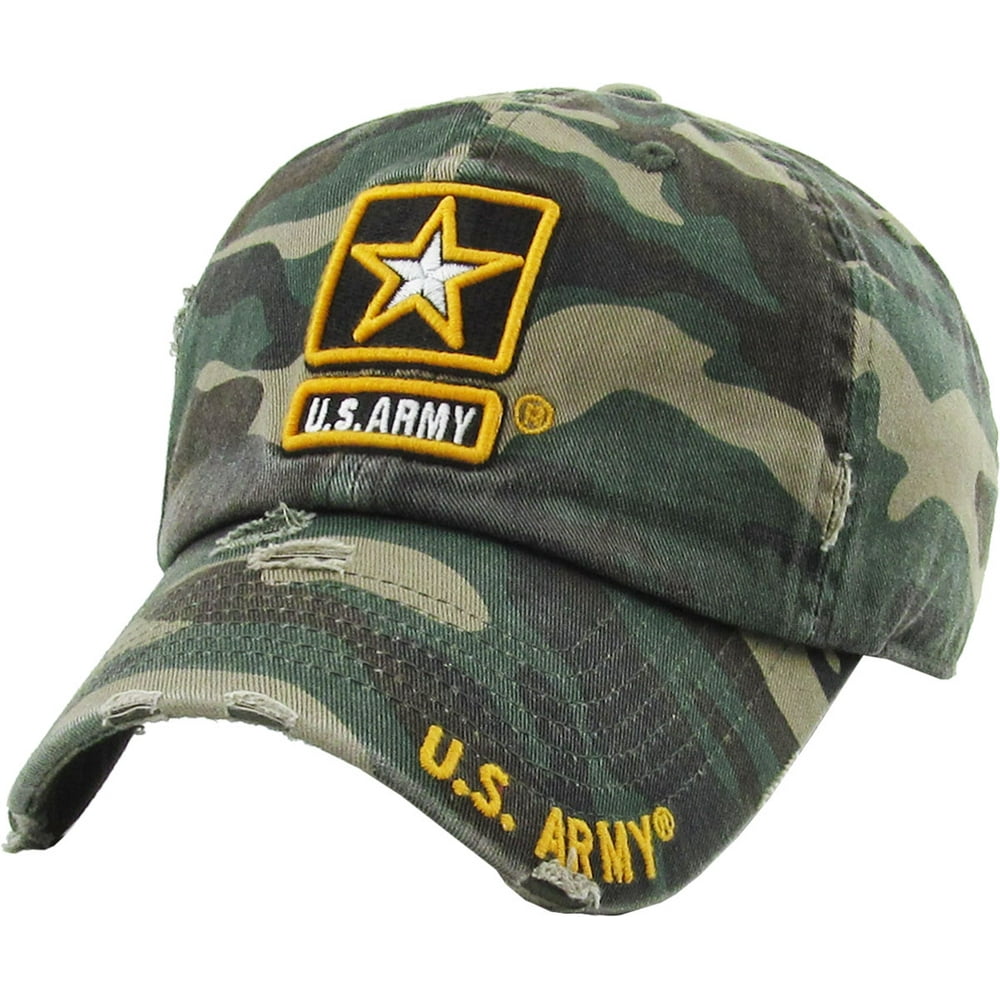 US ARMY Vintage Distressed Washed Cotton Baseball Cap