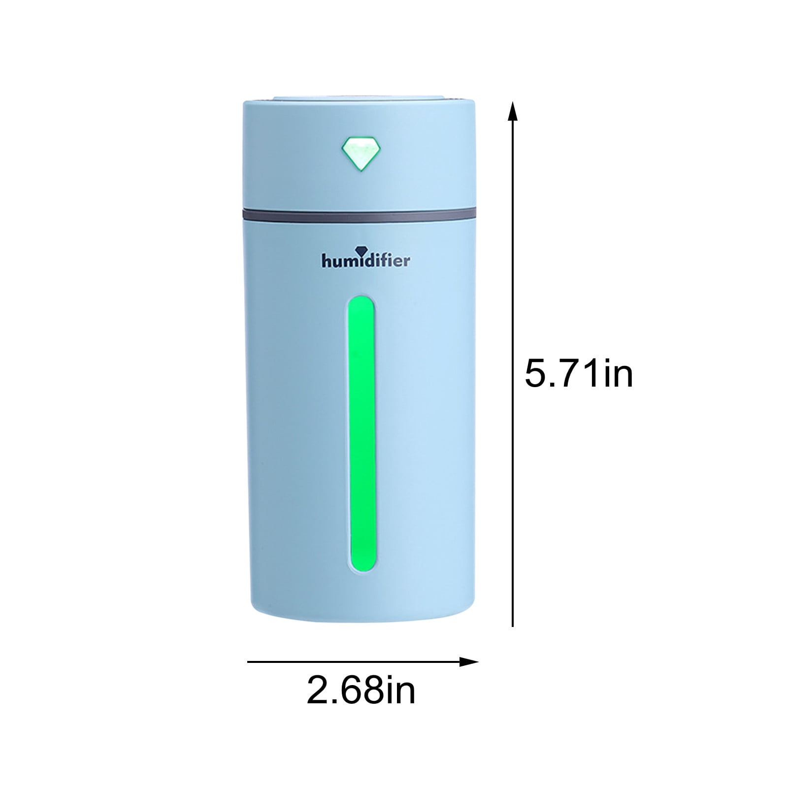 Humidifier Large Room,Portable Quiet Diamond Cup Desktop Cool Mist Humidifier (Sky Blue),for Baby Nursery and Plant