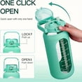 thumbnail image 2 of ENFOURCLASS 64oz Glass Water Bottle with Straw & Handle Lid for Gym, Workout (Blue/Green Gradient), 2 of 14