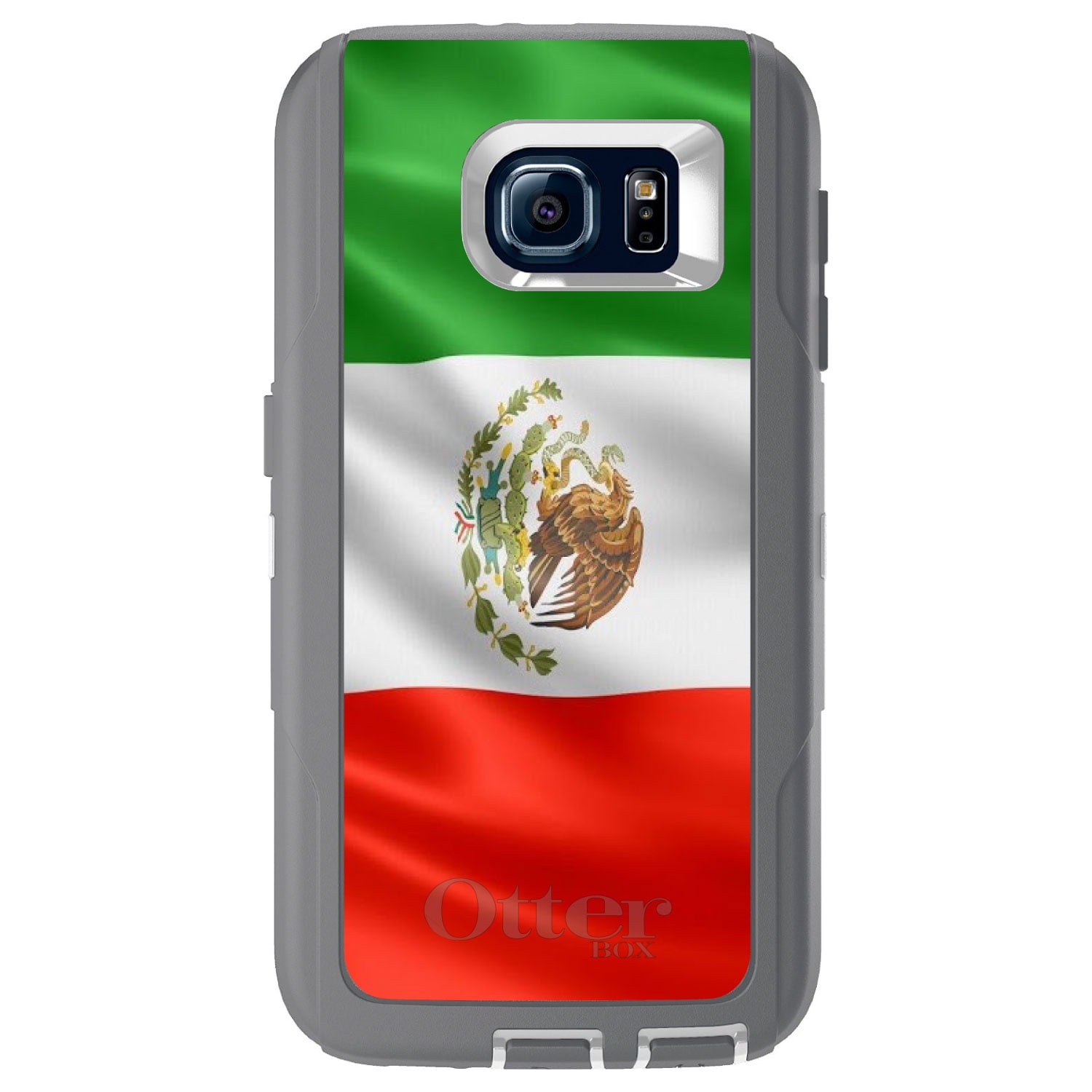 DistinctInk Custom Grey OtterBox Defender Series Case for Samsung Galaxy S6 Red...