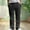 Dark Gray, variant on Mens Pants Casual with Pockets Striped Daily Trousers Loose Straight Leg Solid Color Army Green for L