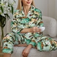 thumbnail image 6 of Hirioo Colorful Hawaii Palms for Women's Pajama Sets 2 Piece Pjs Women's Long-Sleeved Pajama Set Button Down Sleepwear,S-XXL-X-Large, 6 of 7