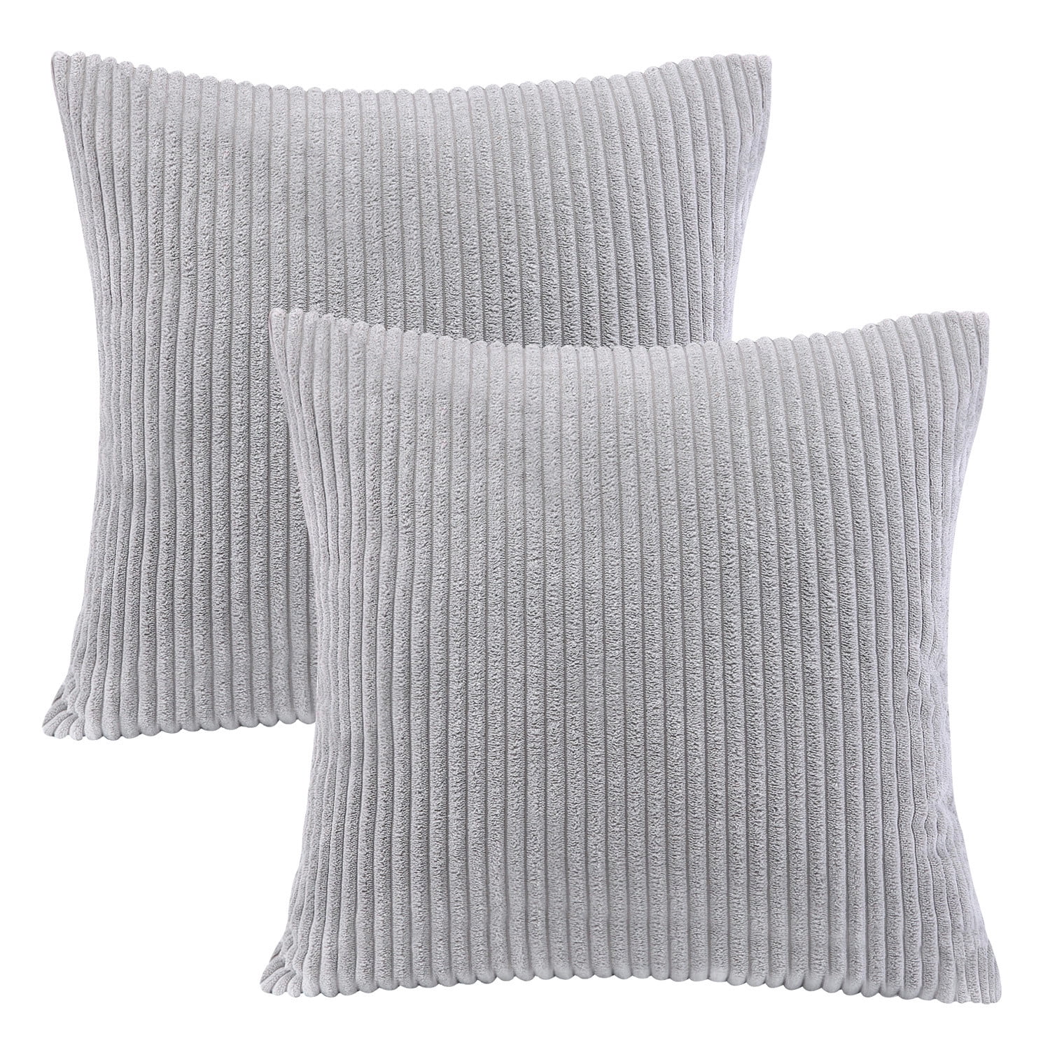 Phantoscope 20" x 20" Modern, Contemporary, Transitional Gray Striped Polyester Throw Pillow , ( 2 Count)