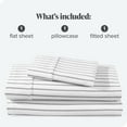 thumbnail image 5 of Bare Home Luxury 100% Cotton Flannel Twin Sheet Set, Deep Pocket, 3-Piece, Ticking Stripe - White/Gray, 5 of 6