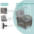 thumbnail image 2 of MEETWARM 3 Piece Wicker Rocking Rattan Patio Outdoor Set with Glass-Top Coffee Table, Gray, 2 of 7