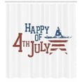 thumbnail image 3 of Ambesonne 4th of July Shower Curtain, Grunge Pattern USA, 69"Wx84"L, Ruby Violet Blue White, 3 of 3
