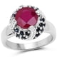 thumbnail image 1 of 3.70 Carat Glass Filled Ruby and Blue Sapphire .925 Sterling Silver Ring QJ Model, 1 of 3