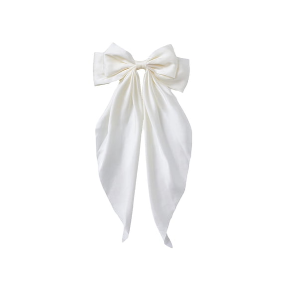 Hairpin Cosmug Grande Vente! Pince à Cheveux en Satin Solide avec Nœud à Ressort, Nœuds Blancs pour Filles, Foulard Pince à Cheveux, Barrette Française avec Long Ruban Satin Soyeux, Barrette Blanche