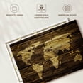 thumbnail image 6 of Elephant Stock Dark Wood World Map Wall Art - Horizontal Canvas Wall Art - Living Room Wall Decor - Map Canvas - Brown And Black Decor - 12" x 8", 6 of 8