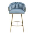 thumbnail image 3 of ChenyueFurn 26" Velvet Counter Height Bar Stools, Set of 2,Blue, 3 of 9