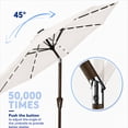 thumbnail image 3 of NAPWANT 9ft Outdoor Patio Umbrella with Solar LED Lights, Tilt and Crank Handle, for Deck, Yard, Pool and Garden,White, 3 of 8