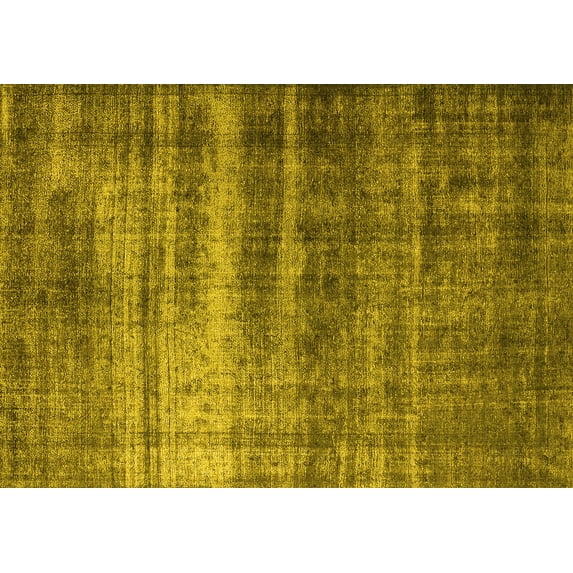 Ahgly Company Machine Washable Indoor Rectangle Oriental Yellow Industrial Area Rugs, 3' x 5'