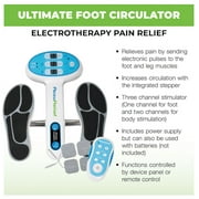 AccuRelief Ultimate Foot Massager with Remote for Body Pain, Electrodes Pads for Tens Unit, Blue