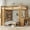 Natural + MDF + Plywood, variant on Full XL/Full over Twin Bunk Bed with Dismountable Lower Bed and Desk, Solid Wood Bunk Beds Frame with Built-in Shelves and Wardrobe, Can be Converted into Loft Bed, White