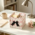 thumbnail image 5 of 1 Pcs Square Desktop Cosmetic Storage Basket, Multi-Functional Small Organizer Container, 6x6x6in Neat Storage Bin for Vanity Bedroom Countertop Sundry Classification, 5 of 7