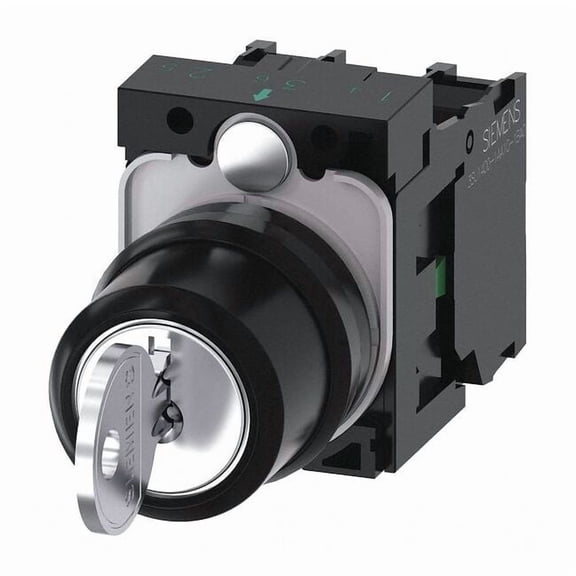 Siemens Selector Switch, 22 mm, 2NO, Silver 3SU1100-4BL11-1NA0