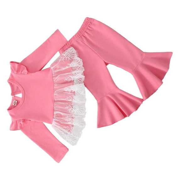 Ketyyh-chn99 Toddler Girl Sets Baby Clothes For Girls Outfits 2pcs Set Baby Girl Fall Clothes Girl Long Sleeve Crewneck Sweatshirt Joggers Pants Winter Outfit Set Red,18-24 Months