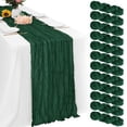 thumbnail image 2 of Cheesecloth Table Runner 35x70 Inches Gauze Fabric Table Decor for Boho Weddings Parties and Rustic Dining Room Settings Dark Green, 2 of 4