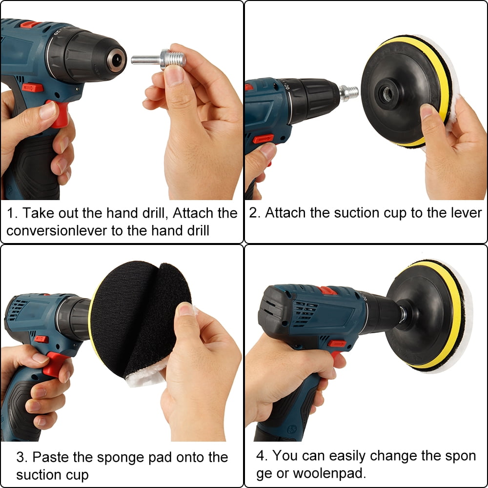 8-5 /& 31-3 Car Buffer Drill Attachment 2 in 1 Car Foam Drill Polishing Pad Kit WIOR 39 Pcs Buffing Pads /& Polishing Pad