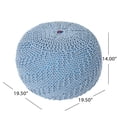 thumbnail image 2 of Noble House Spencer Cotton Round Pouf,Blue, 2 of 5